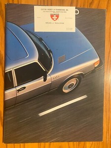 1981 Saab 900 40-page Sales Brochure with Massachusetts Dealer Card on Cover