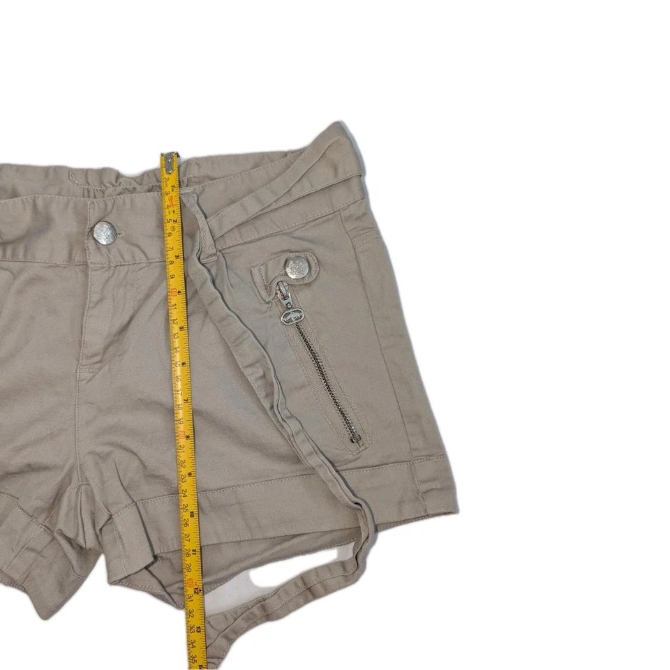 Rocawear женщин размер 3 бежевый грузовой шорты подпоясанный молнии карман Y2K Streetwear милый - Изображение 3 из 4