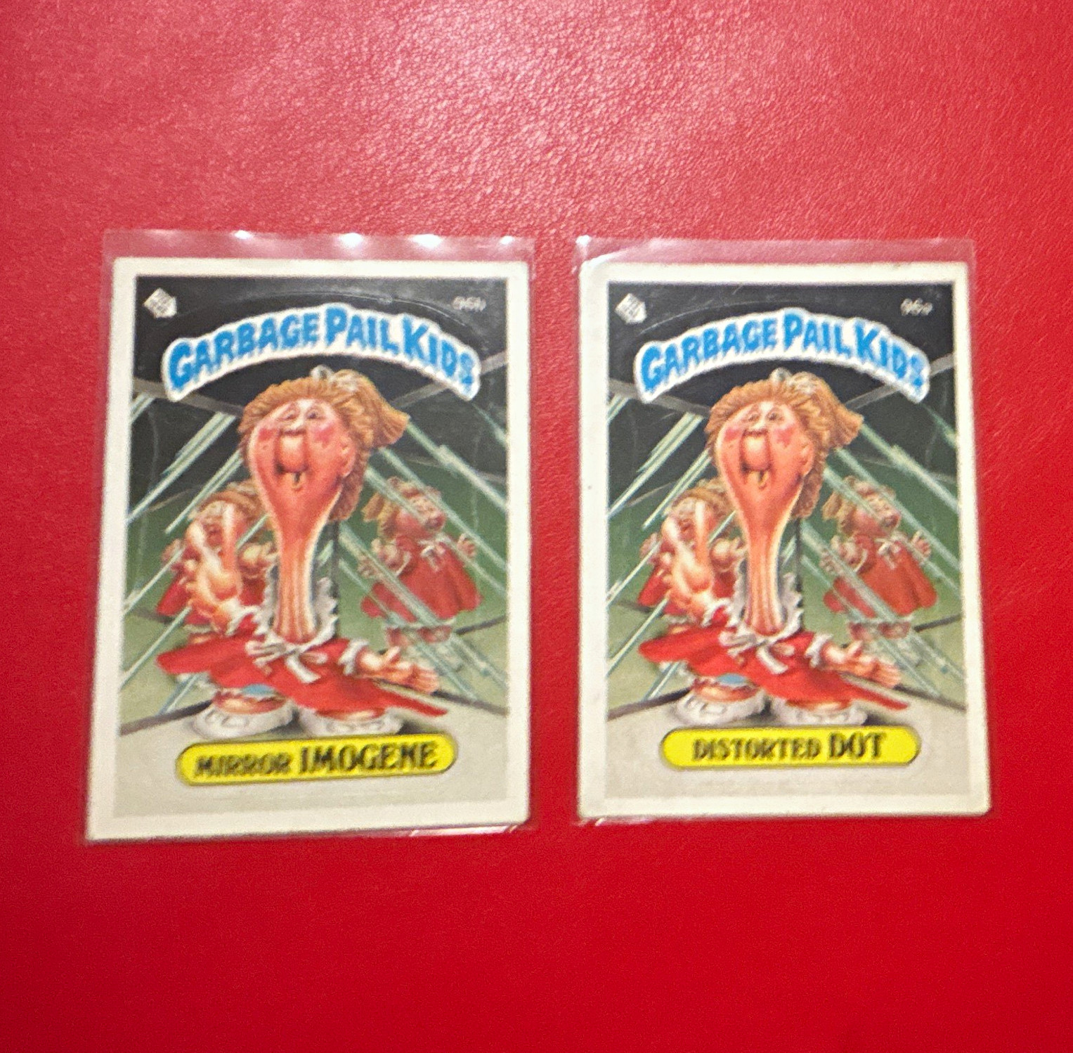 Topps 1986 Garbage Pail Kids 2-Card Lot Lindsay Lachine 47a Distorted Dot 47b