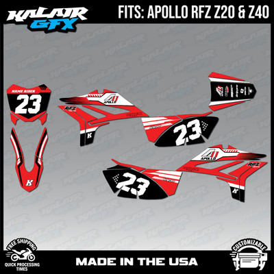 Graphics Kit for Apollo Z20 Z40(RFZ Z 20 40) Viper - Red