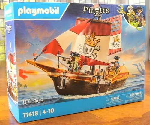 Playmobil 71418 Pirates Small Pirate Ship | 101 Pieces With Figures & Cannons For Ages 4+-726099