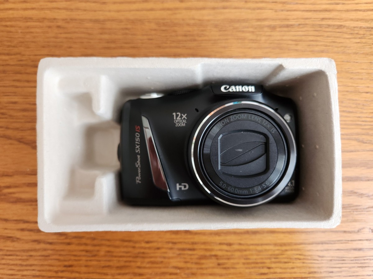 CANON PowerShot SX150 IS 14.1 MP Digital Camera Black Tested and