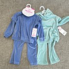 90 Degree by Reflex Girls Velour Ruffle Hoodie & Flare Pants Set Blue 2T   — photo 1