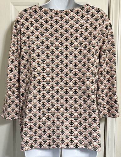 CAMICIA TOP CROFT & BARROW DONNA TAGLIA L FLOREALE MANICHE A 3/4 100% COTONE - Foto 7 di 10