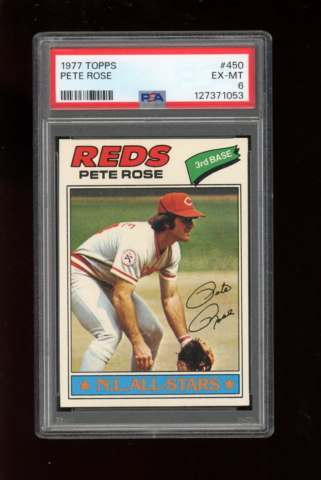 1977 Topps #450 Pete Rose Cincinnati Reds PSA 6 EX-MT Centered