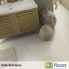 Pale Bamboo Effect Morandi Vinyl Flooring Lino 2mm Thick Kitchen Bathroom