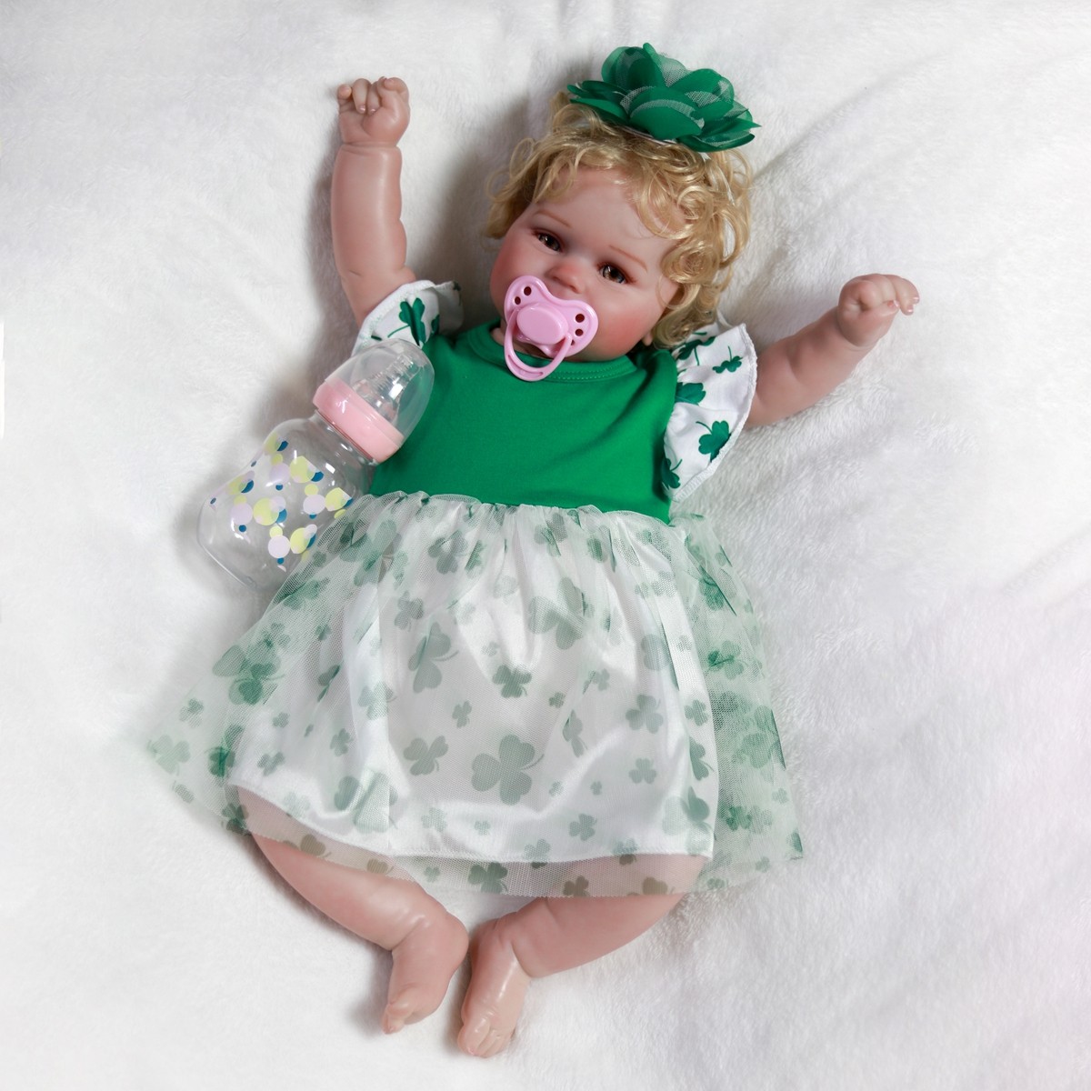 Vinyl Silicone Blonde Hair Newborn Girl Doll Us