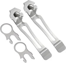 2 Pocket Clips + 2 Lanyard Rings for Leatherman Wave & Charge MultiTools