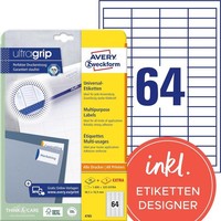 Avery Zweckform Universal-Etiketten, 48,5 X 16,9 Mm, Weiß 1 Bis 20 Stk