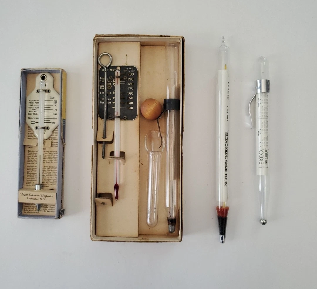 Kitchen Aid Taylor Ecko Vintage Lot of 4 Cooking Thermometers Roast Meat Frying
