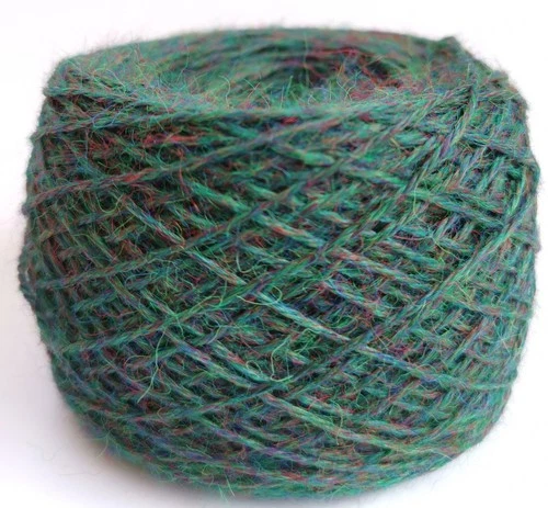 Alpaca Wool Skeins 100% Baby Alpaca Yarn Sport Weight Lot- 5  Green Melange C818 image 5