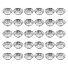 30 Pezzi Mini Teglie per Crostata: Stampi per Tartarughe in Acciaio Inox - Tazze da Forno Riutilizzabili -