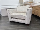 DFS Cherished Large Cuddle Loveseat Chair Sofa In Cream Lux Velvet
