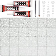 18000Pcs 2-10mm White Half Pearls Flat Back for Crafting Crafts Bedazzling