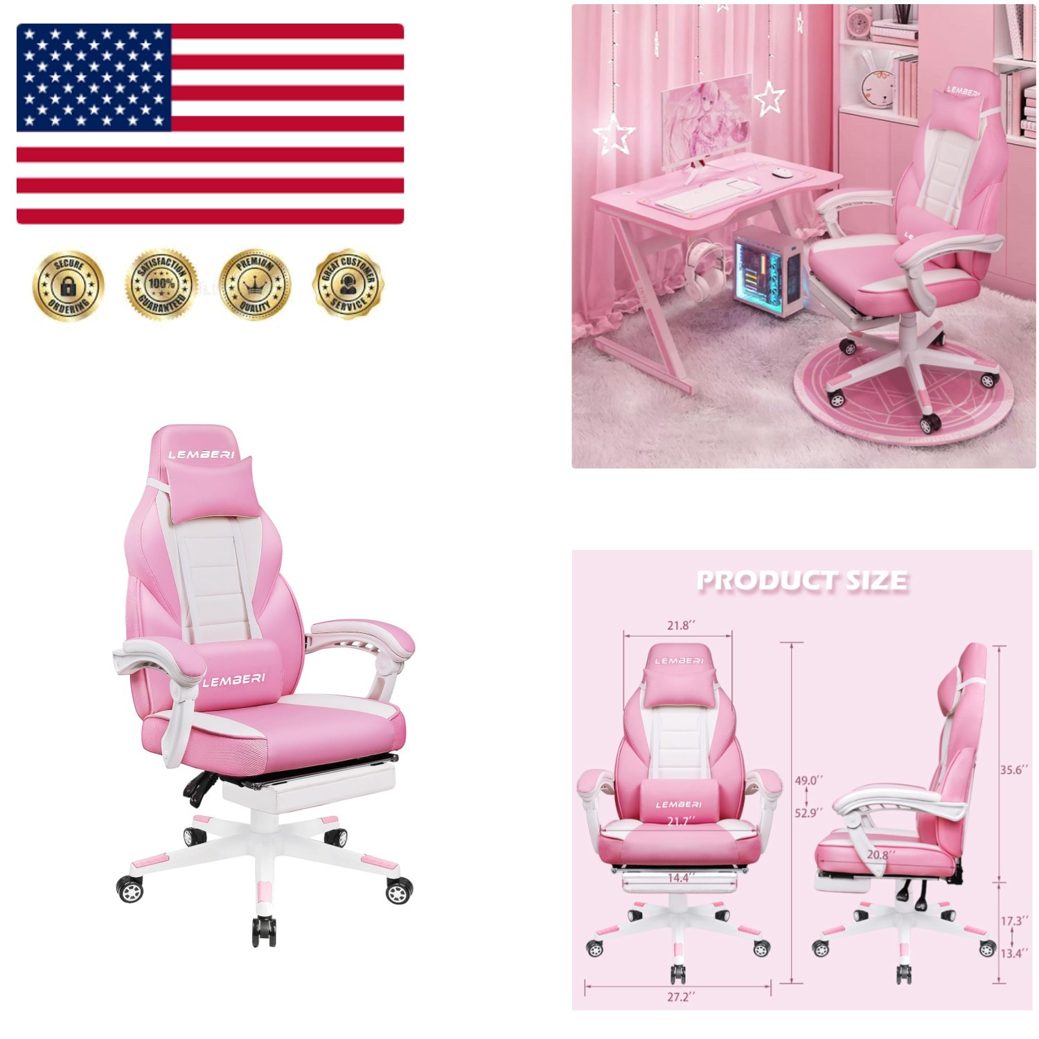 For Girls With Footrest & Adjustable Features