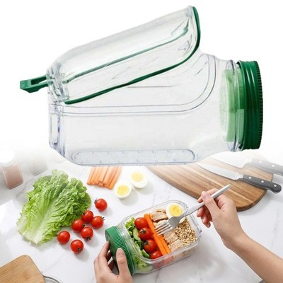  Auslaufsichere Frischhalte-Box Mit Seitenöffnung Mason Jar Portabler Salat-Jar