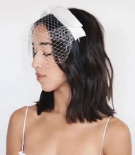Kristin Ess The Veil Wedding Bridal Headband w Bow Ivory Vintage Inspired NIB