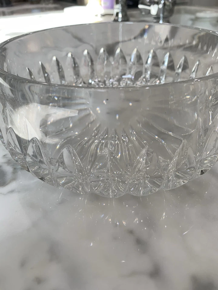 GORHAM Althea Cut Full Lead Crystal Bowl 7.5" Discontinued 1980s - Image 2 of 4