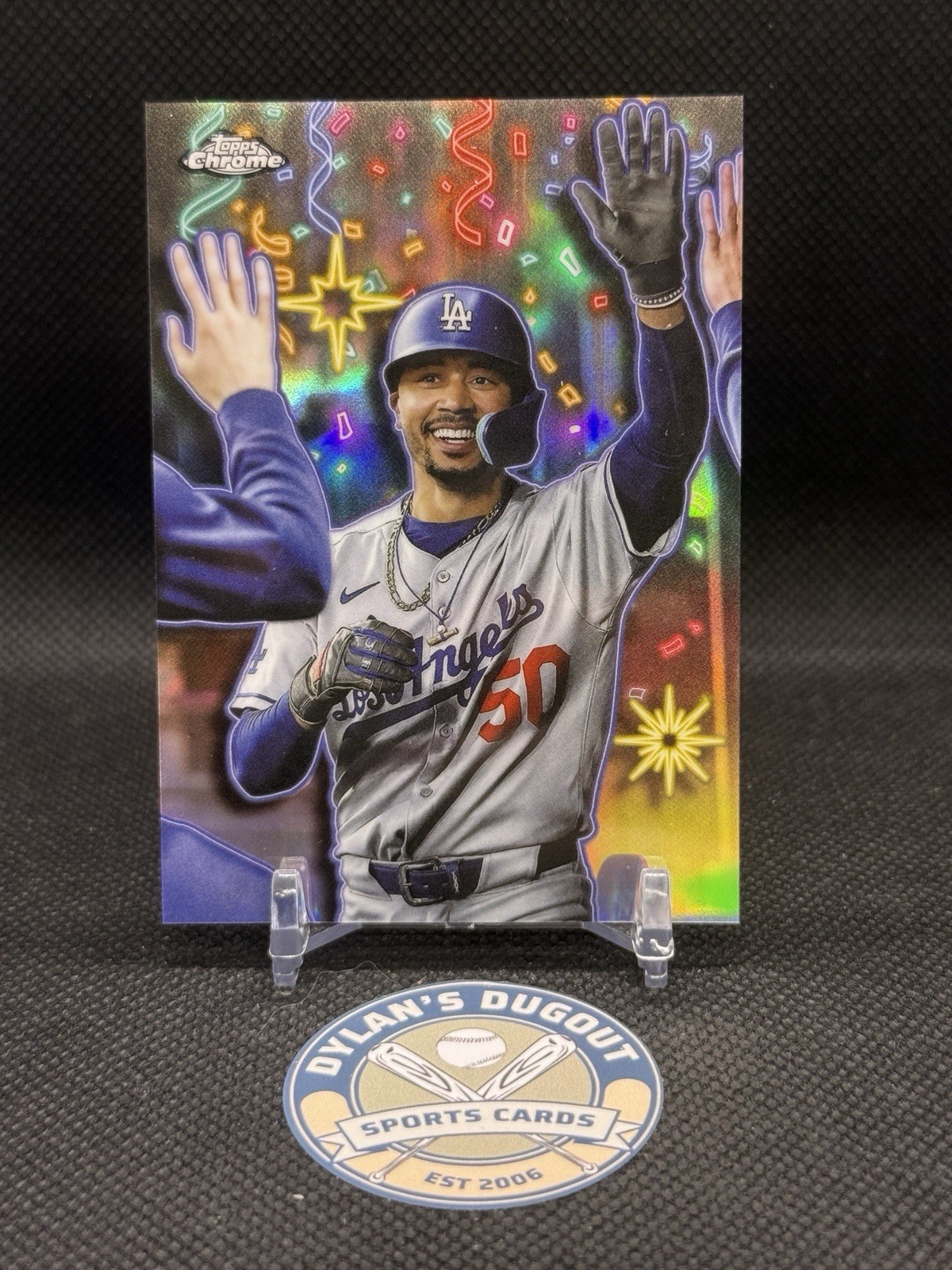 2025 Topps Chrome Update Mookie Betts Celebracion #CT-3 Dodgers SSP