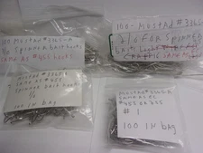 400 Mustad # 3365-A-Size 1,1/0,2/0,3/0 SpinnerBait Hooks For Do-It Molds #698