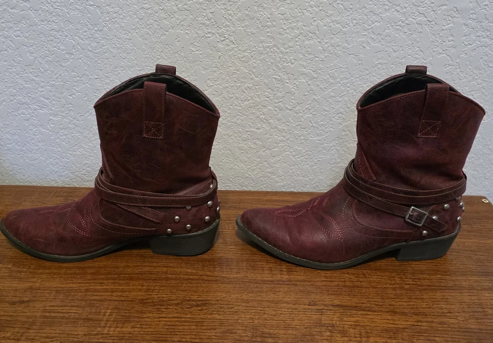 Botas de Vaquero Michael Antonio Mujer Púrpura Rojizo, Talla 7.5, Buen Estado Foto 3 de 4