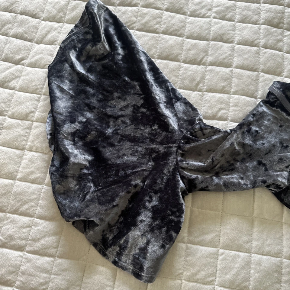 BAILEY BLUE Dress Womens XL Blue Crushed Velvet Bell Sleeve Holiday Evening Glam - Image 3 of 4