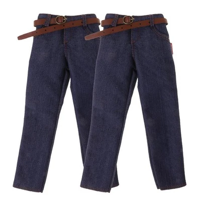 MARKENLOS 2x 1/6 Maßstab männliche Jeanshose mit Gürtel für 12" DID DML Figur