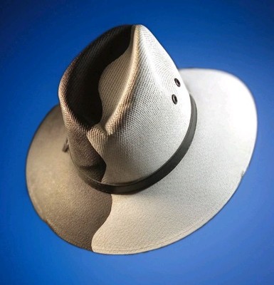 *Panama Hats* - RARE White & Black With Band-Made in Mexico Med. Unisex~EUC