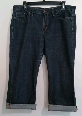 Talbots Denim Capri Petal Pushers Size 12 Wear Cuffed Or Straight Leg Very Nice