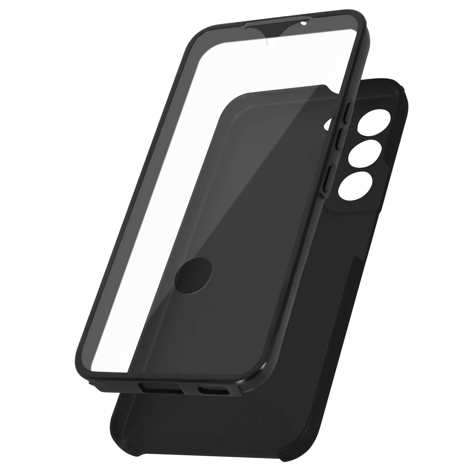 Coque 360 Galaxy S22 transparente en silicone avant et polycarbonate arrière