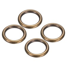 Metal O Ring, 4 Pcs 1 Inch OD 0.7 Inch ID 4mm Thick Seamless Dark Gold
