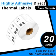 20Rolls 3/8" X 3/4" Jewelry Price Tag Labels 30299 for Dymo LabelWriters 450 Duo
