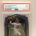 2020 Panini Select Premier Level Tom Brady #101 Blue Prizm Die-Cut PSA 9(Crack!)
