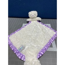 My Banky Satin Trim Purple Teddy Bear Security Blanket Baby Lovey Plush