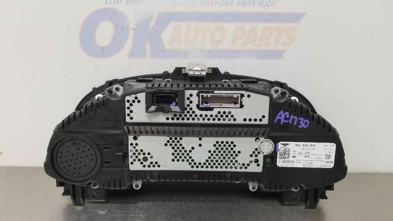 17 BENTLEY BENTAYGA 6.0L W12 SPEEDOMETER INSTRUMENT GAUGE CLUSTER 36A920870