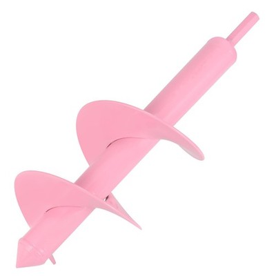 Pink 4 x 12 Inch Auger Drill Bit for Planting, Garden Spiral Drill Bit Bulb Plan