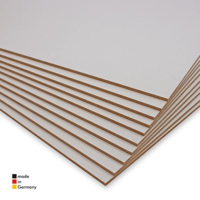 3mm 42 x 30 cm 10er Set MDF-Platten | weiß lackiert, Perfekt für Lasergravur, CN