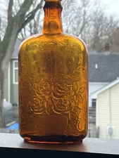Vtg Four Roses Full Pint Amber Whiskey Bottle