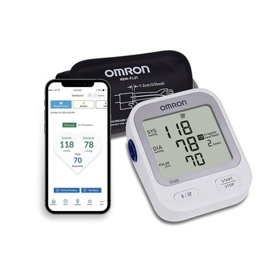OMRON Silver Blood Pressure Monitor for Home Use & Upper Arm One Size, White 
