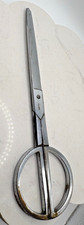 Vintage Full Moon Stainless Forged Steel Scissors 9" Made In USA MCM Rounded