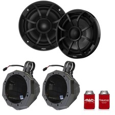 Wet Sounds Recon6-BG 6.5" Black Grill Marine Speakers,Pod with 1.75" Bar Clamps