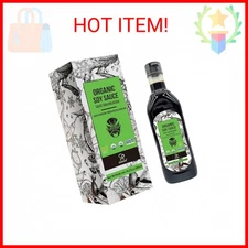 Soeos Organic Low Sodium Soy Sauce 16.2oz (480ml), USDA Organic, Naturally Brewe