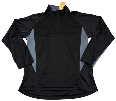 #ad New Subaru Black Label Quarter Zip Pullover Mens L Black Long Sleeve Top Outdoor $25.99