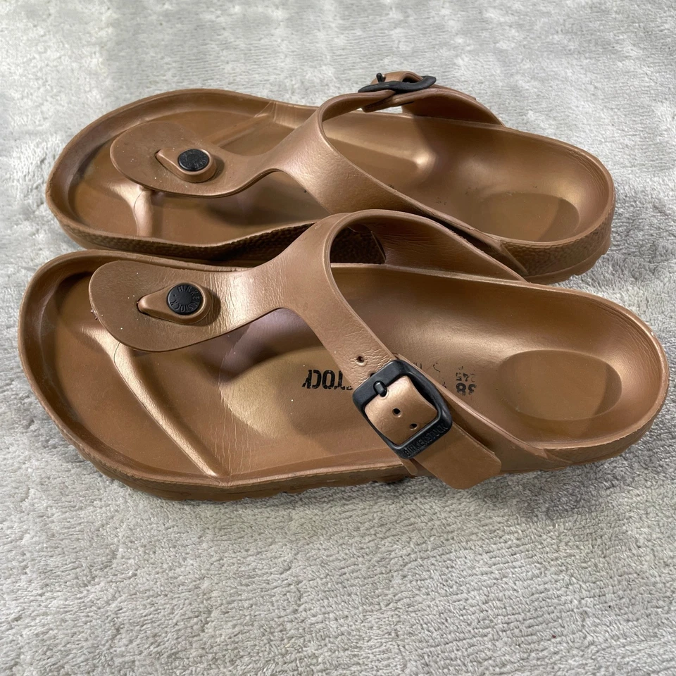 Birkenstock Gizeh EVA Womens 38 US 7 Metallic Bronze Thong Sandals Flip Flops - Image 3 of 4