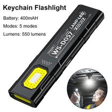 Mini EDC USB Rechargeable LED Flashlight COB Lamp   Magnetic Portable Light