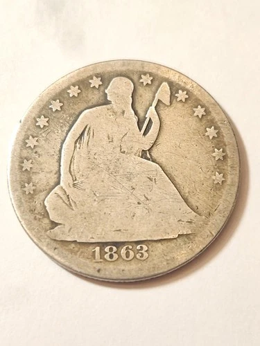 1863 S Scarce Seated Liberty Half Dollar Excellent Coin Low Mintage 916,000 Rare