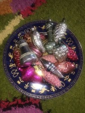 Lot Of 11 Russian USSR Vintage 1970’s Christmas Glass Ornaments. Affordable Set