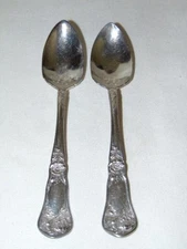 2 ONEIDA 5-3/4" RELIANCE PLATE Wildwood 1908 FRUIT/ORANGE SPOONS, No Monogram