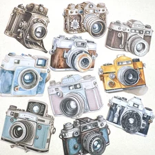 Camera Photography Cardstock Stickers Travel Junk Journals Collage Scrapbooking