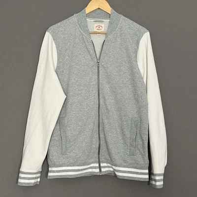 Brooks Brothers Red Fleece Women’s Varsity Bomber Jacket Gray White M - Image 1 of 4
